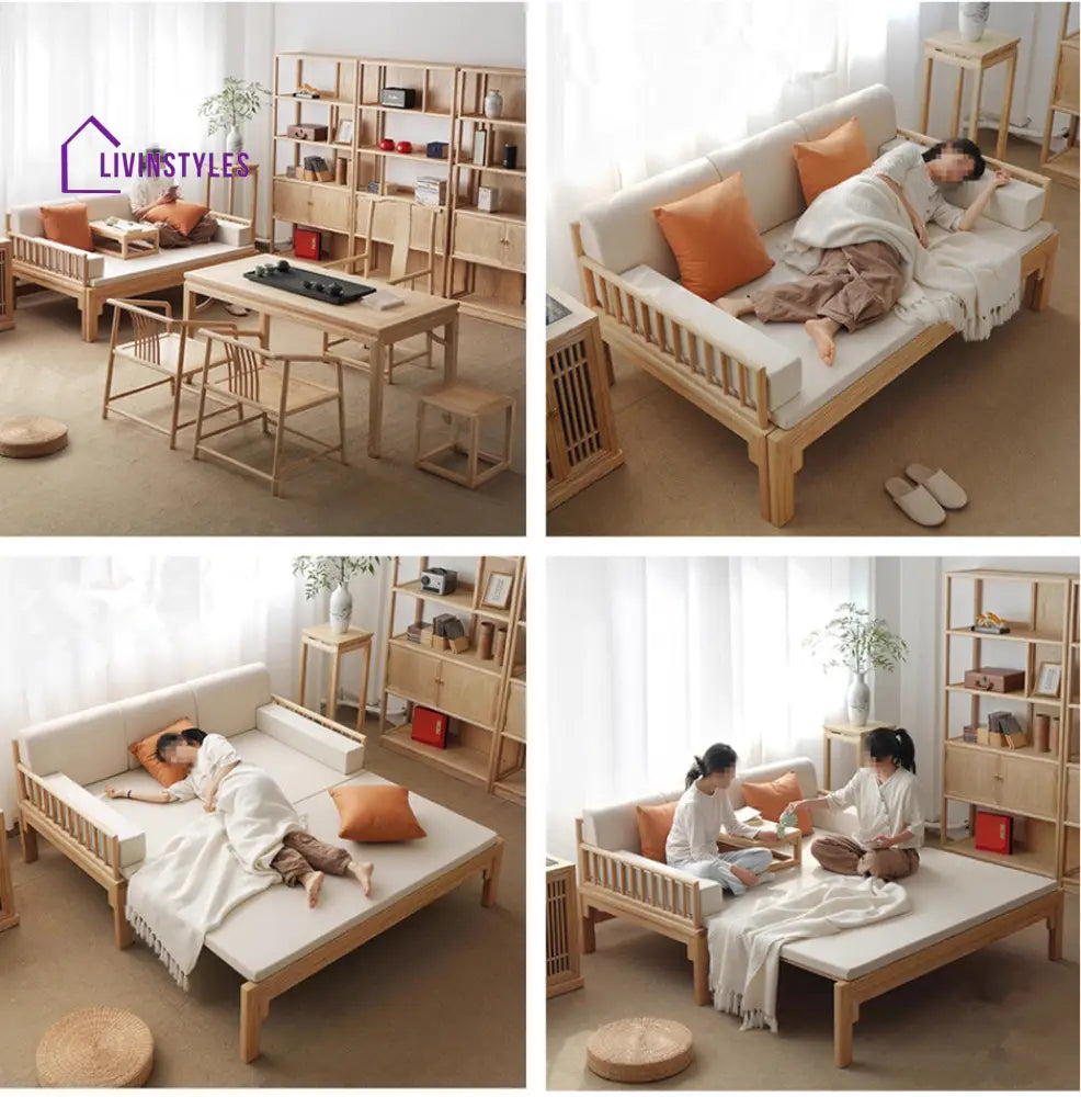 Multifunction Solid Wood Arhat Sofa Bed FURNITURE