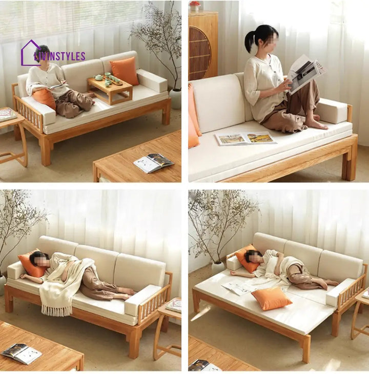 Multifunction Solid Wood Arhat Sofa Bed FURNITURE