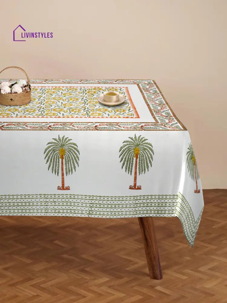 Multi 6 Seater Printed Cotton Table Cover (60 X 90 Inch)