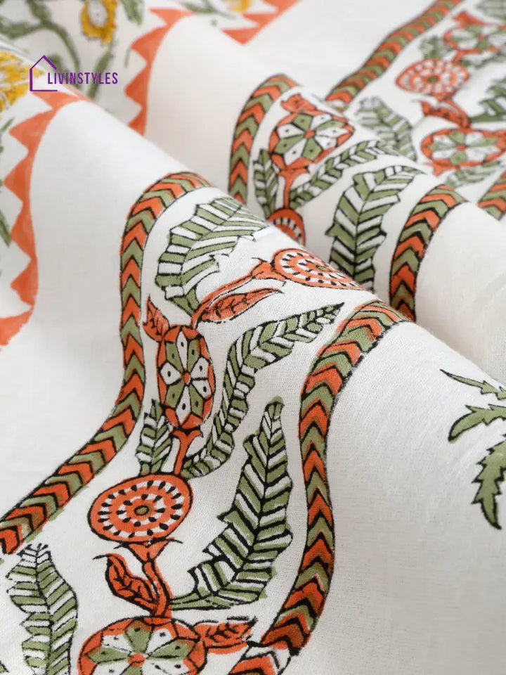 Multi 6 Seater Printed Cotton Table Cover (60 X 90 Inch)