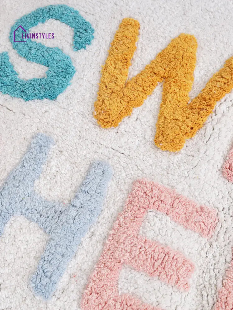 Multi Colored Hand Tufted Cotton Bath Rug Mats