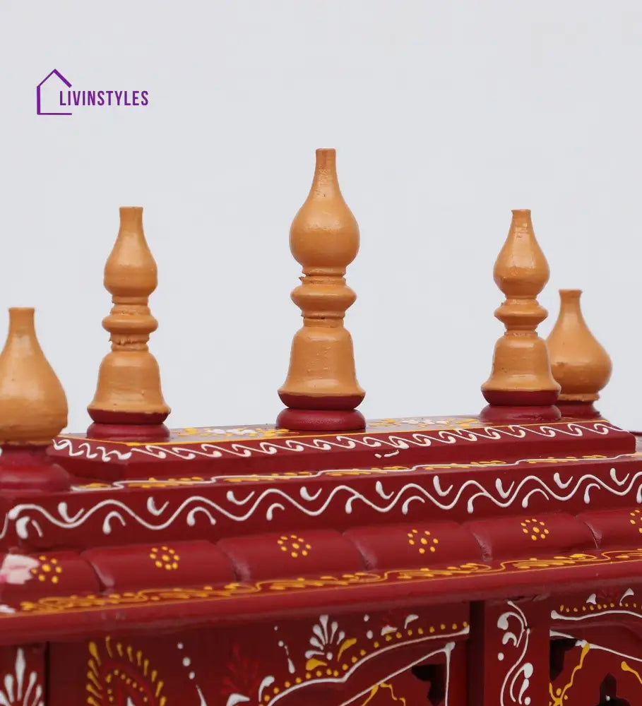 Multicolor Sheesham Wood & MDF Pooja Mandir With Door, - Ouch Cart 