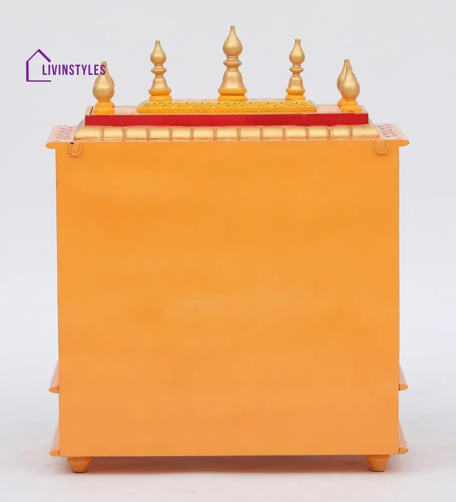 Multicolor Sheesham Wood & MDF Pooja Mandir With Door, - Ouch Cart 