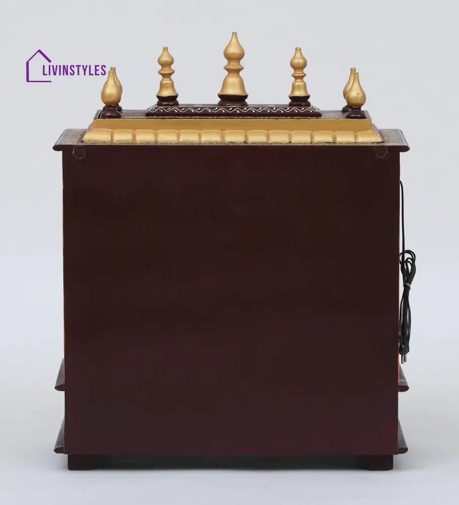 Multicolor Sheesham Wood & MDF Pooja Mandir With Door, - Ouch Cart 