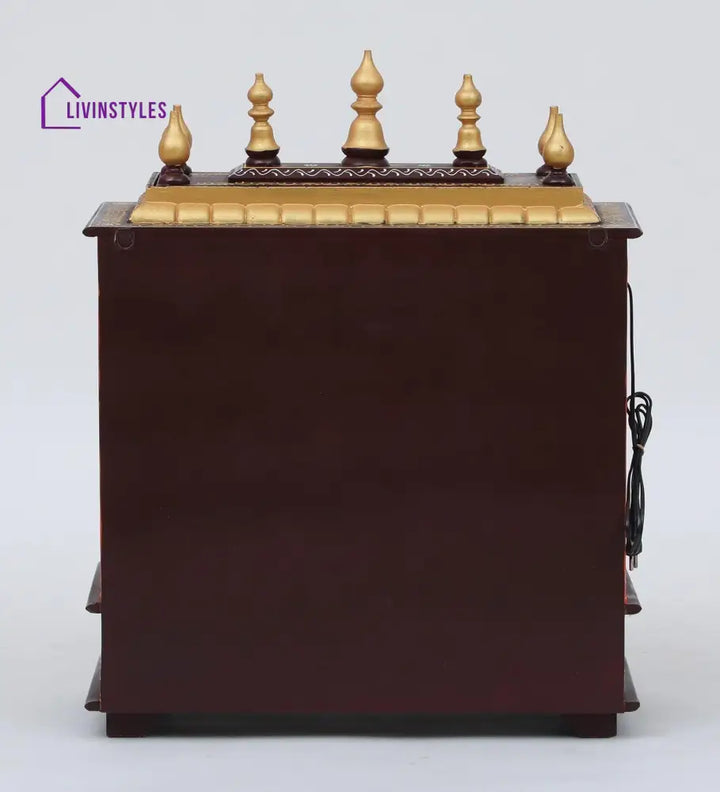Multicolor Sheesham Wood & MDF Pooja Mandir With Door, - Ouch Cart 
