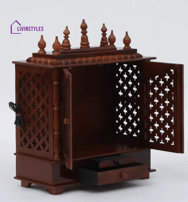 Multicolor Sheesham Wood & MDF Pooja Mandir With Door, - Ouch Cart 