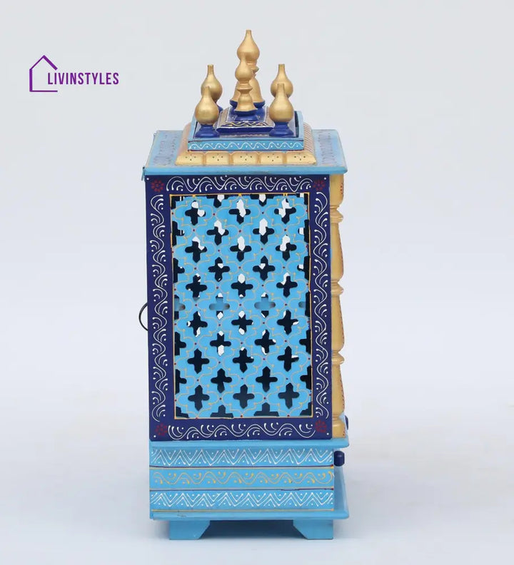Multicolor Sheesham Wood & MDF Pooja Mandir With Door, - Ouch Cart 