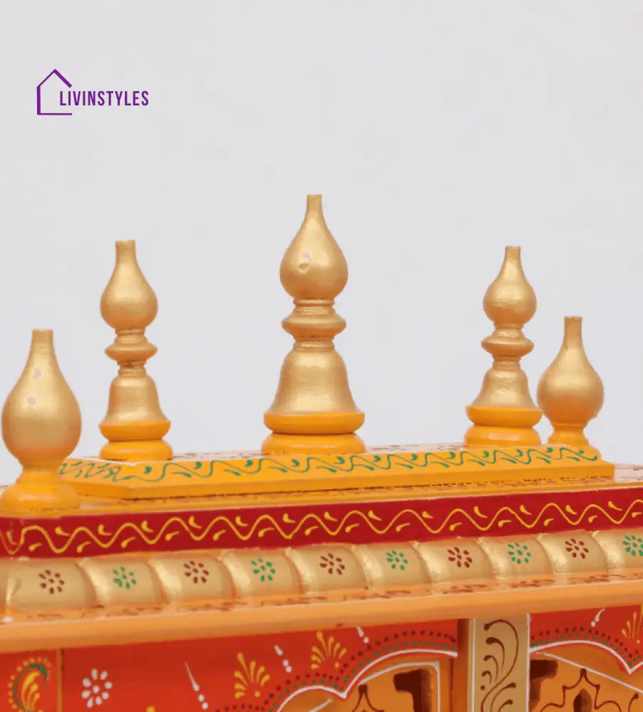 Multicolor Sheesham Wood & MDF Pooja Mandir With Door, - Ouch Cart 