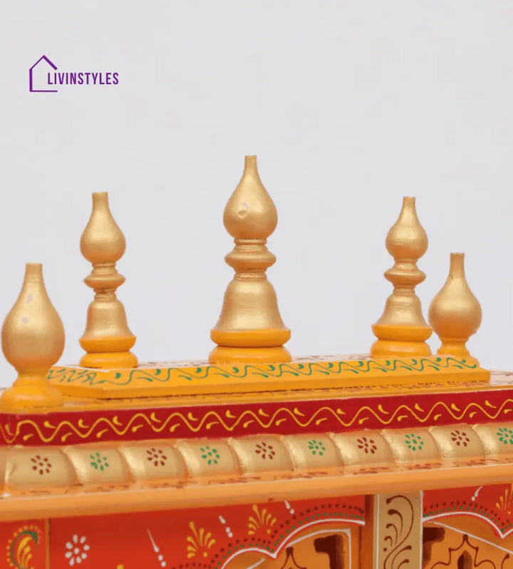 Multicolor Sheesham Wood & MDF Pooja Mandir With Door, - Ouch Cart 