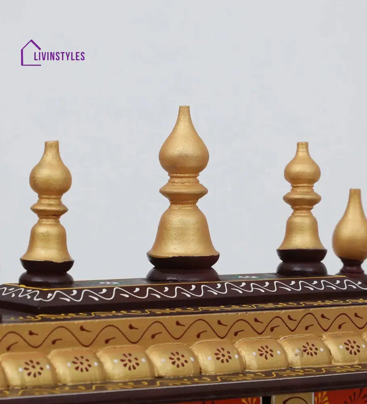 Multicolor Sheesham Wood & MDF Pooja Mandir With Door, - Ouch Cart 