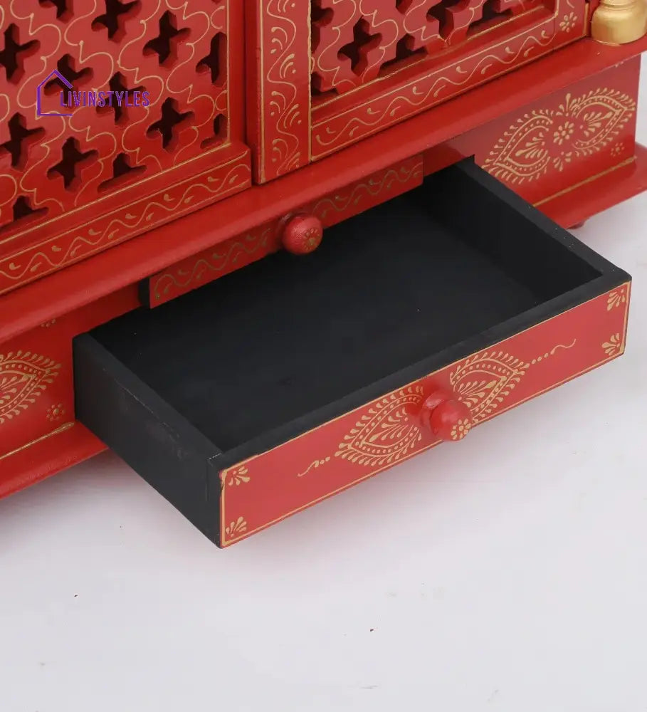 Multicolor Sheesham Wood & MDF Pooja Mandir With Door, - Ouch Cart 