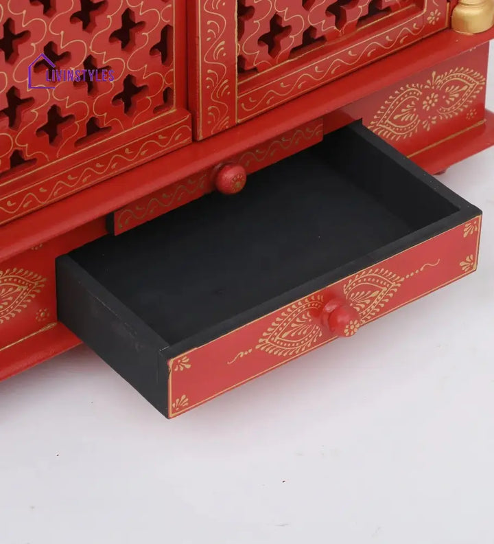 Multicolor Sheesham Wood & MDF Pooja Mandir With Door, - Ouch Cart 