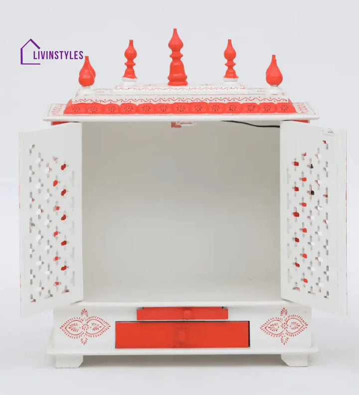 Multicolor Sheesham Wood & MDF Pooja Mandir With Door, - Ouch Cart 