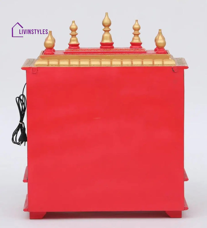 Multicolor Sheesham Wood & MDF Pooja Mandir With Door, - Ouch Cart 