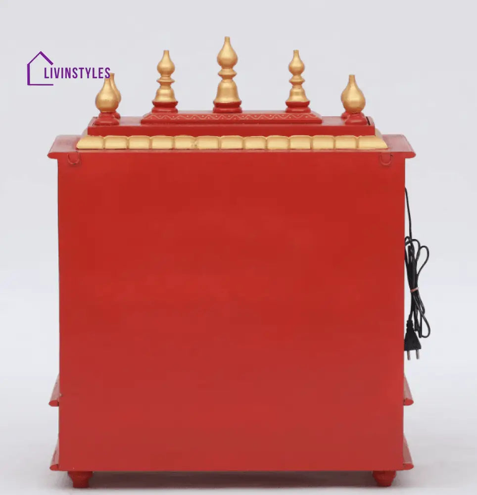 Multicolor Sheesham Wood & MDF Pooja Mandir With Door, - Ouch Cart 