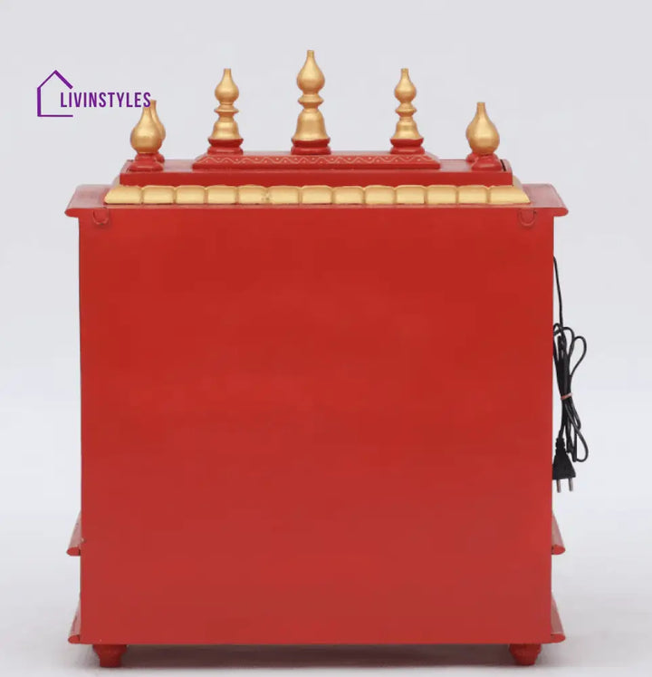 Multicolor Sheesham Wood & MDF Pooja Mandir With Door, - Ouch Cart 