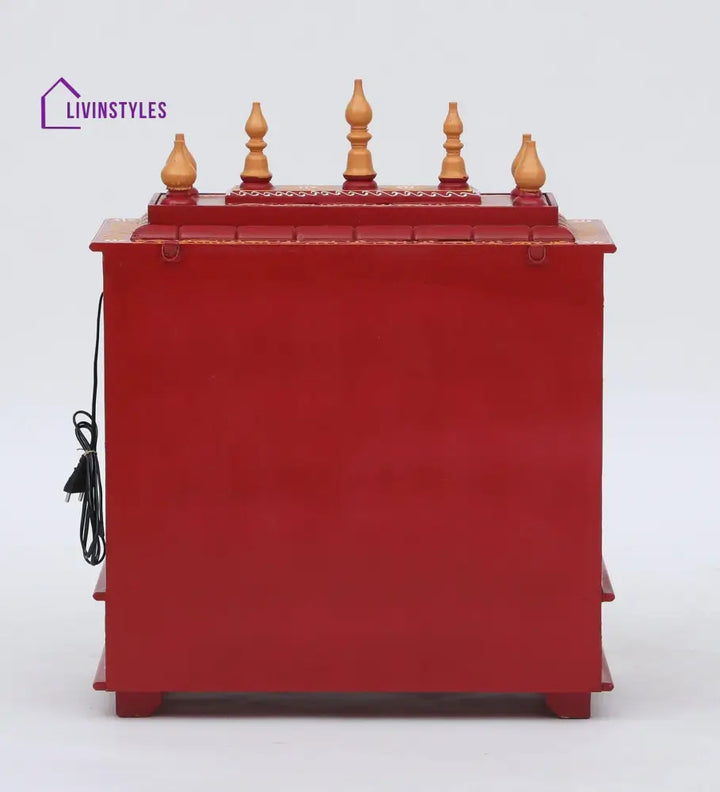 Multicolor Sheesham Wood & MDF Pooja Mandir With Door, - Ouch Cart 