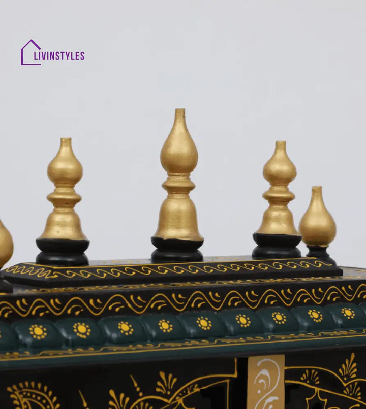 Multicolor Sheesham Wood & MDF Pooja Mandir With Door, - Ouch Cart 