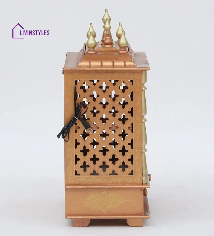 Multicolor Sheesham Wood & MDF Pooja Mandir With Door, - Ouch Cart 