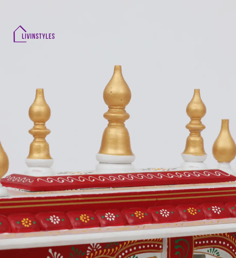 Multicolor Sheesham Wood & MDF Pooja Mandir With Door, - Ouch Cart 