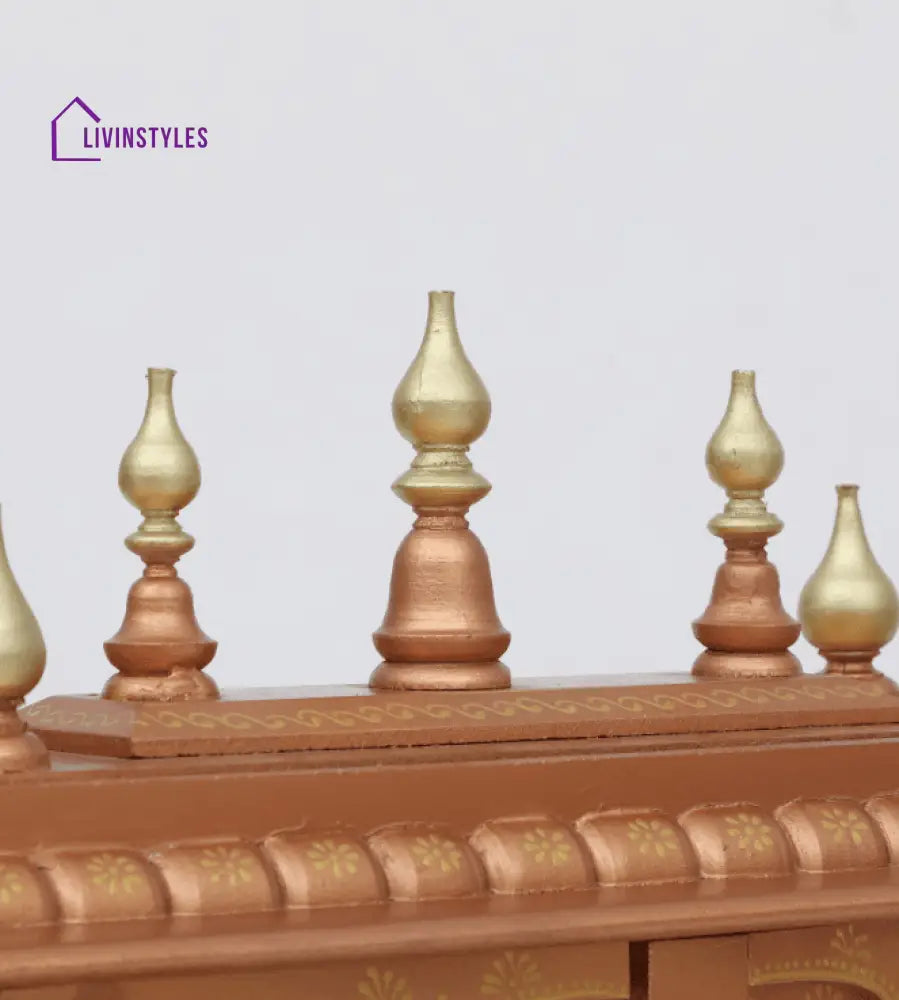 Multicolor Sheesham Wood & MDF Pooja Mandir With Door, - Ouch Cart 