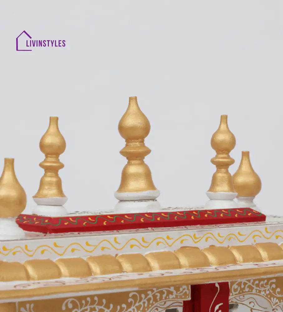Multicolor Sheesham Wood & MDF Pooja Mandir With Door, - Ouch Cart 
