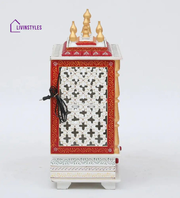 Multicolor Sheesham Wood & MDF Pooja Mandir With Door, - Ouch Cart 