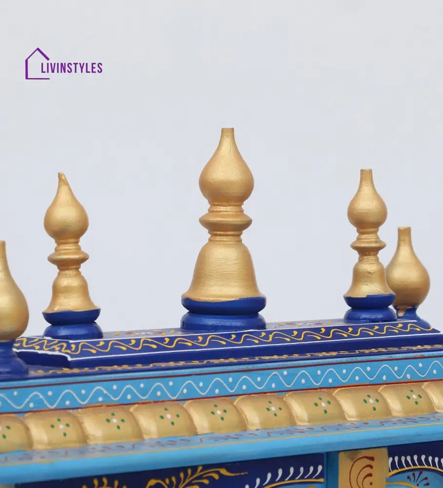 Multicolor Sheesham Wood & MDF Pooja Mandir With Door, - Ouch Cart 