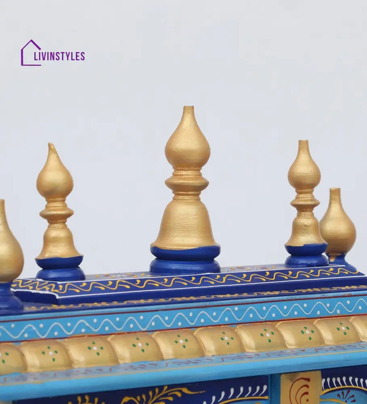 Multicolor Sheesham Wood & MDF Pooja Mandir With Door, - Ouch Cart 