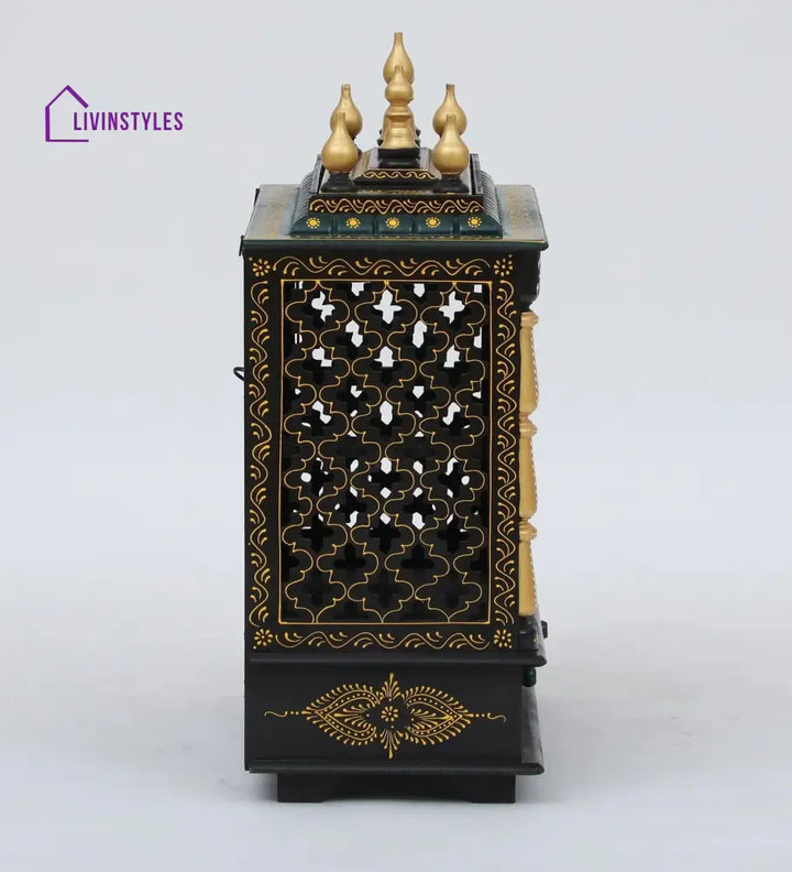 Multicolor Sheesham Wood & MDF Pooja Mandir With Door, - Ouch Cart 