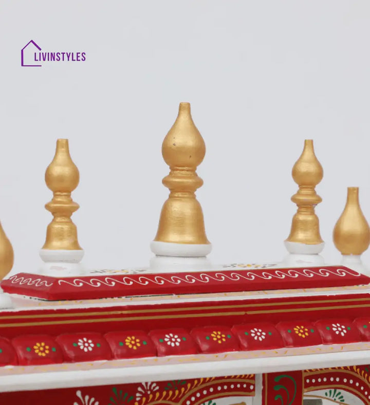 Multicolor Sheesham Wood & MDF Pooja Mandir With Door, - Ouch Cart 
