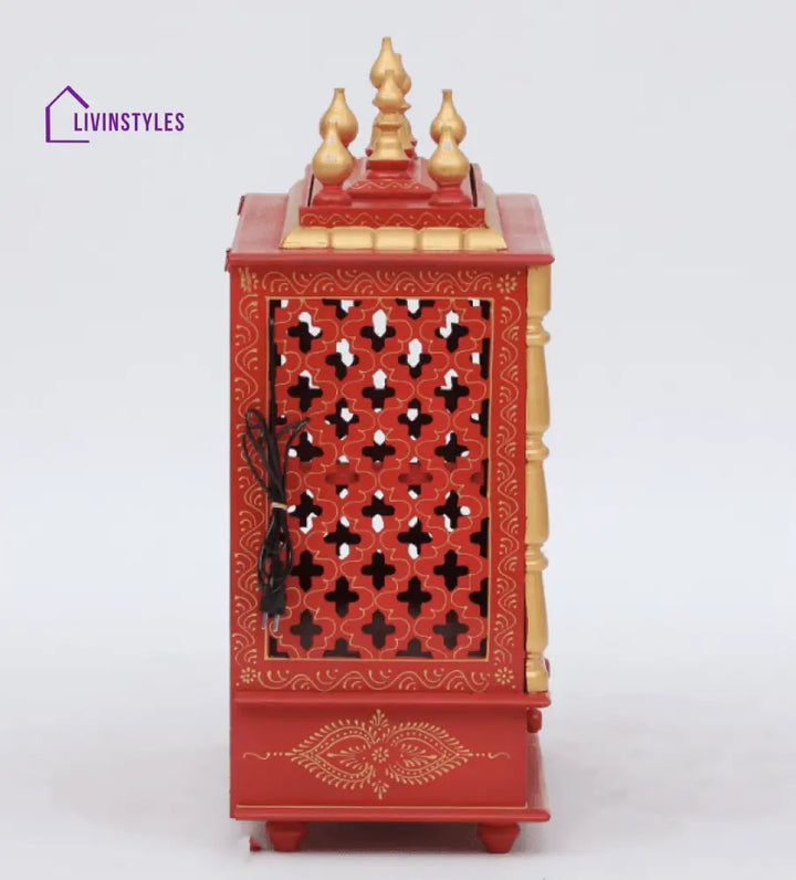 Multicolor Sheesham Wood & MDF Pooja Mandir With Door, - Ouch Cart 