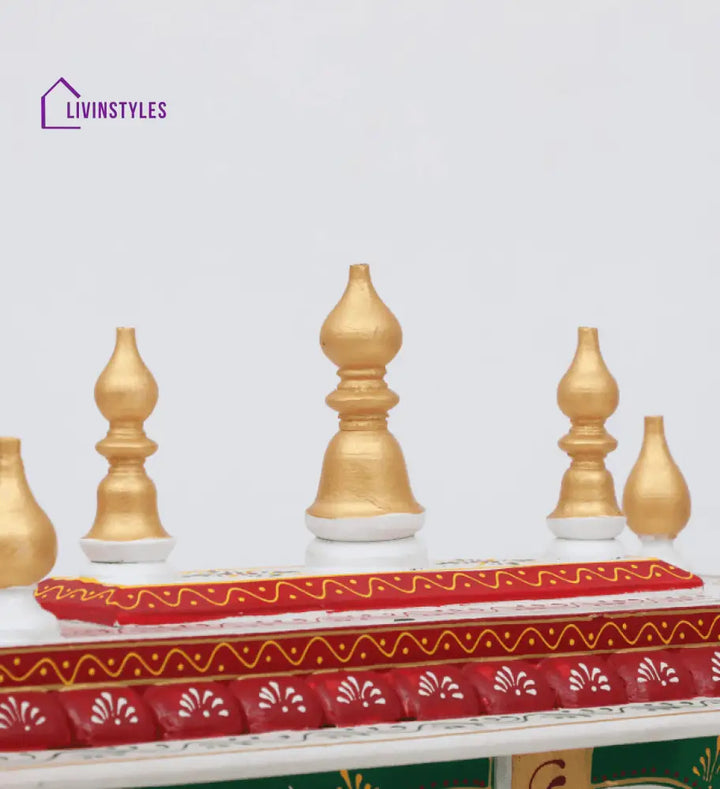 Multicolor Sheesham Wood & MDF Pooja Mandir With Door, - Ouch Cart 