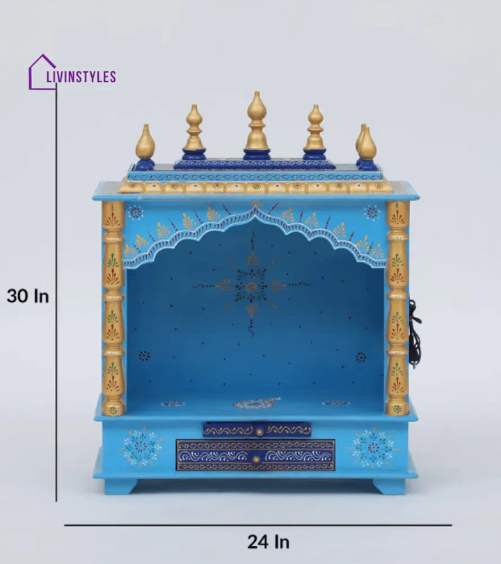 Multicolor Sheesham Wood & MDF Pooja Mandir Without Door, - Ouch Cart 
