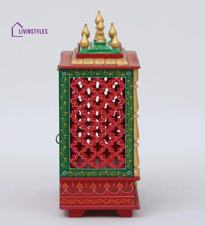 Multicolor Sheesham Wood & MDF Pooja Mandir Without Door, - Ouch Cart 