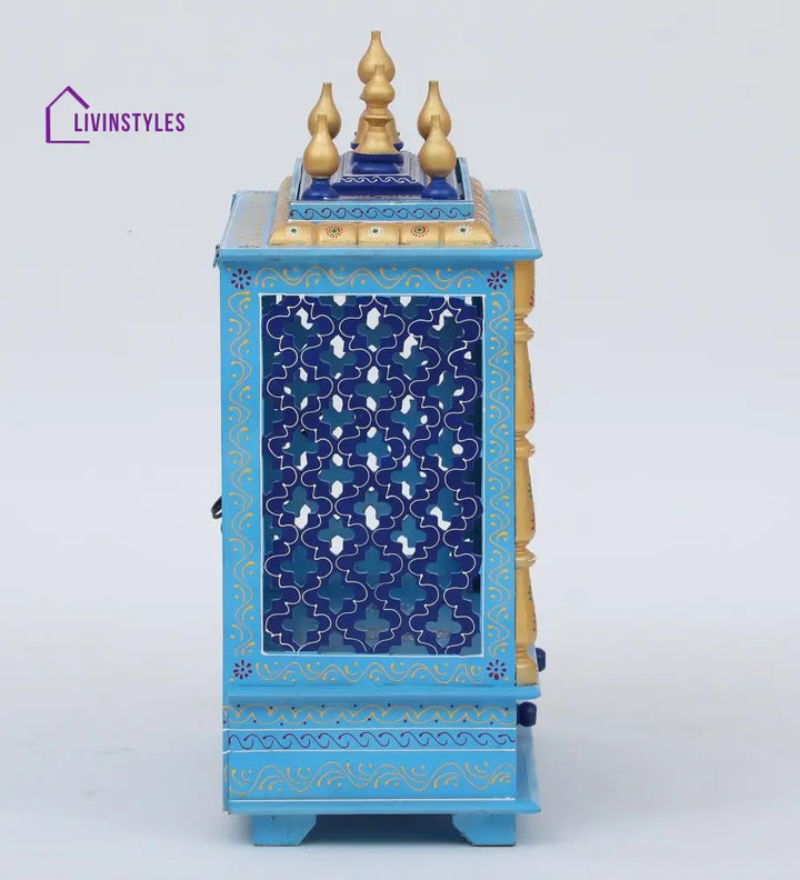 Multicolor Sheesham Wood & MDF Pooja Mandir Without Door, - Ouch Cart 