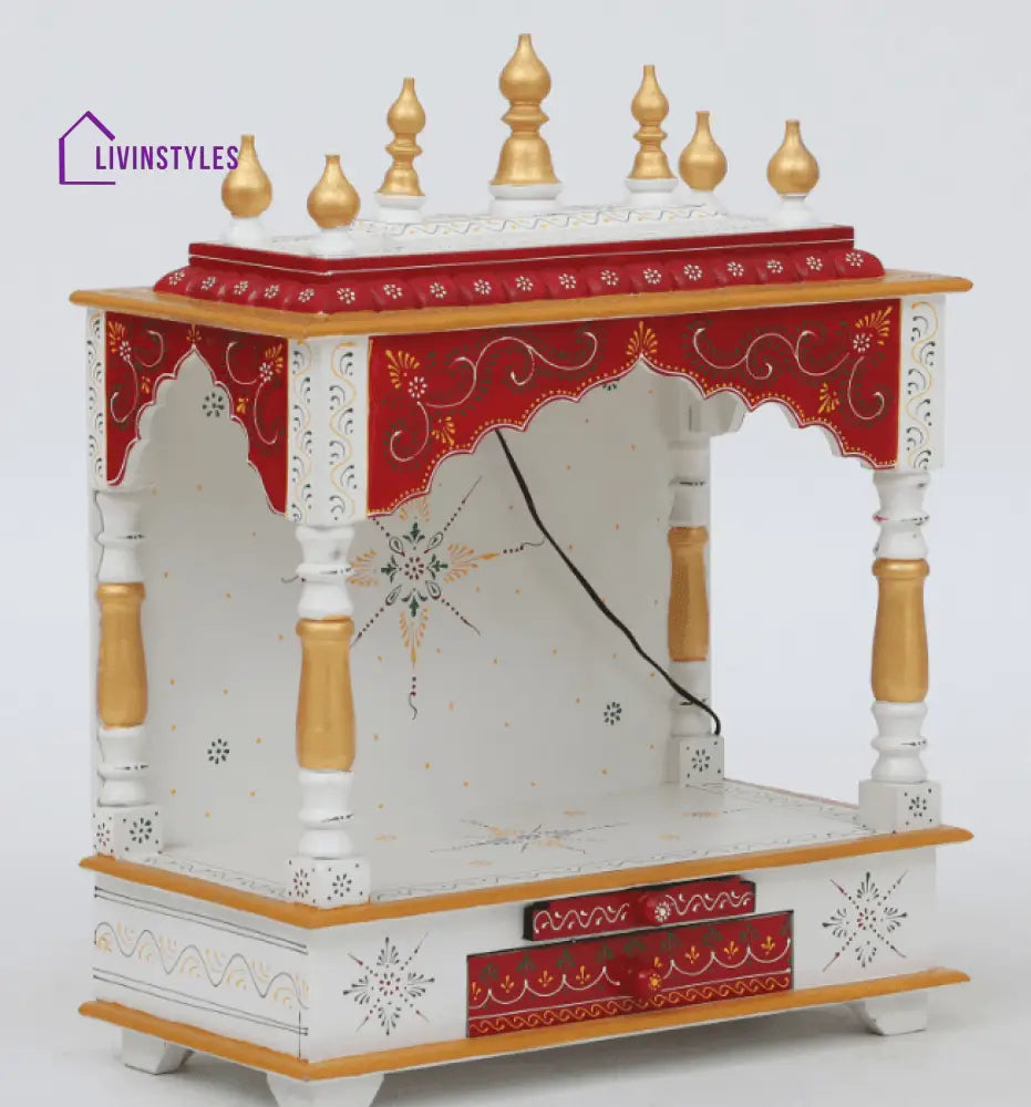 Multicolor Sheesham Wood & MDF Pooja Mandir Without Door, - Ouch Cart 