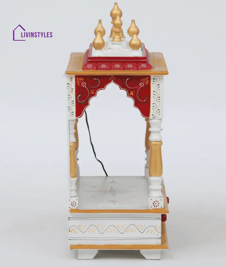Multicolor Sheesham Wood & MDF Pooja Mandir Without Door, - Ouch Cart 