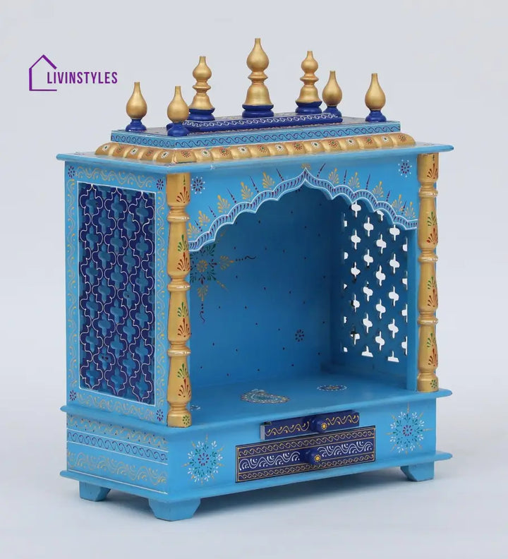 Multicolor Sheesham Wood & MDF Pooja Mandir Without Door, - Ouch Cart 