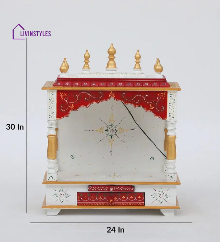 Multicolor Sheesham Wood & MDF Pooja Mandir Without Door, - Ouch Cart 