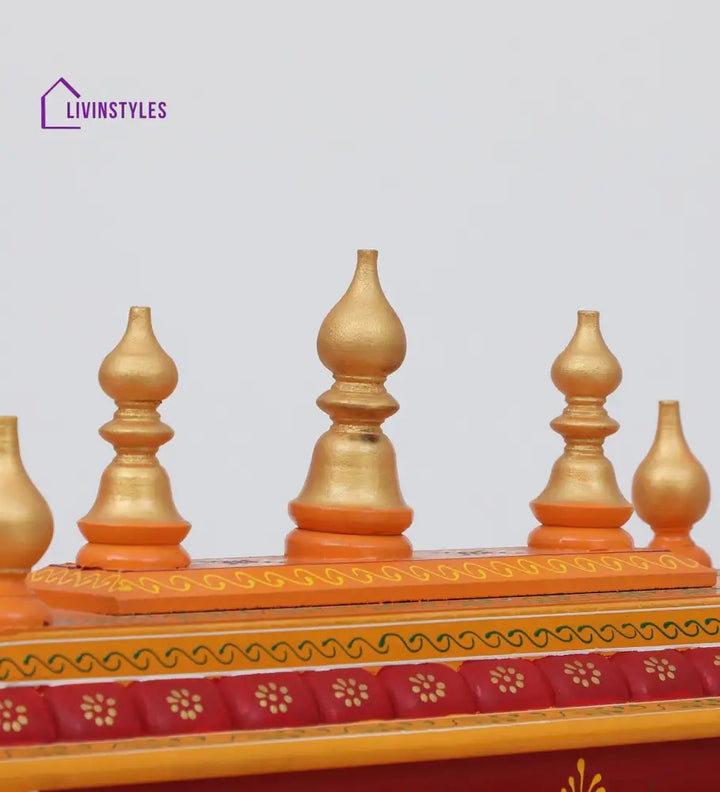 Multicolor Sheesham Wood & MDF Pooja Mandir Without Door, - Ouch Cart 