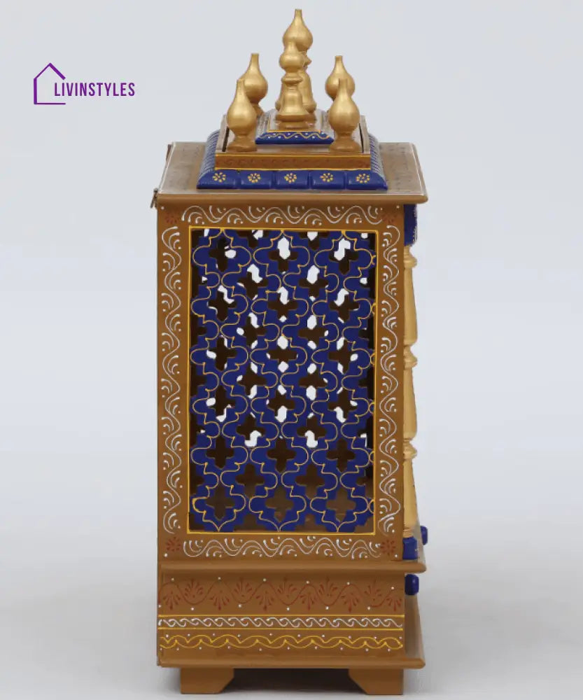 Multicolor Sheesham Wood & MDF Pooja Mandir Without Door, - Ouch Cart 