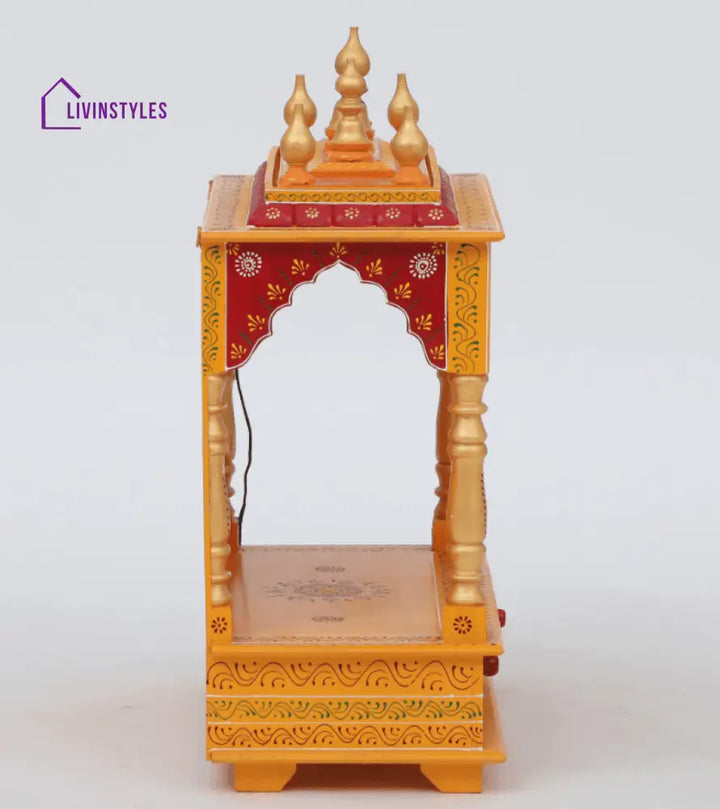 Multicolor Sheesham Wood & MDF Pooja Mandir Without Door, - Ouch Cart 