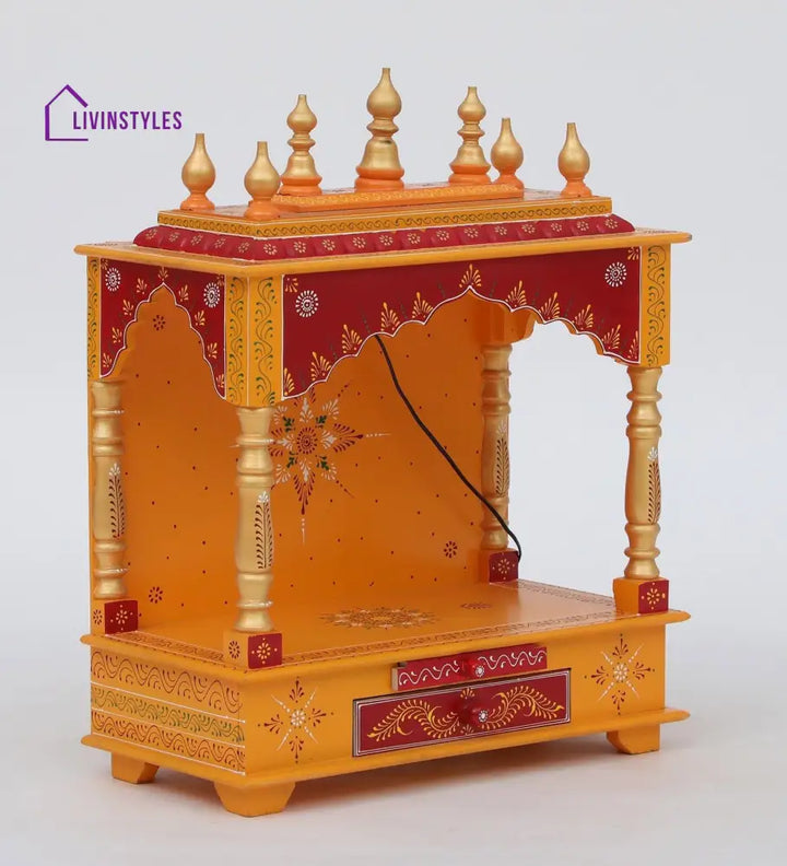 Multicolor Sheesham Wood & MDF Pooja Mandir Without Door, - Ouch Cart 