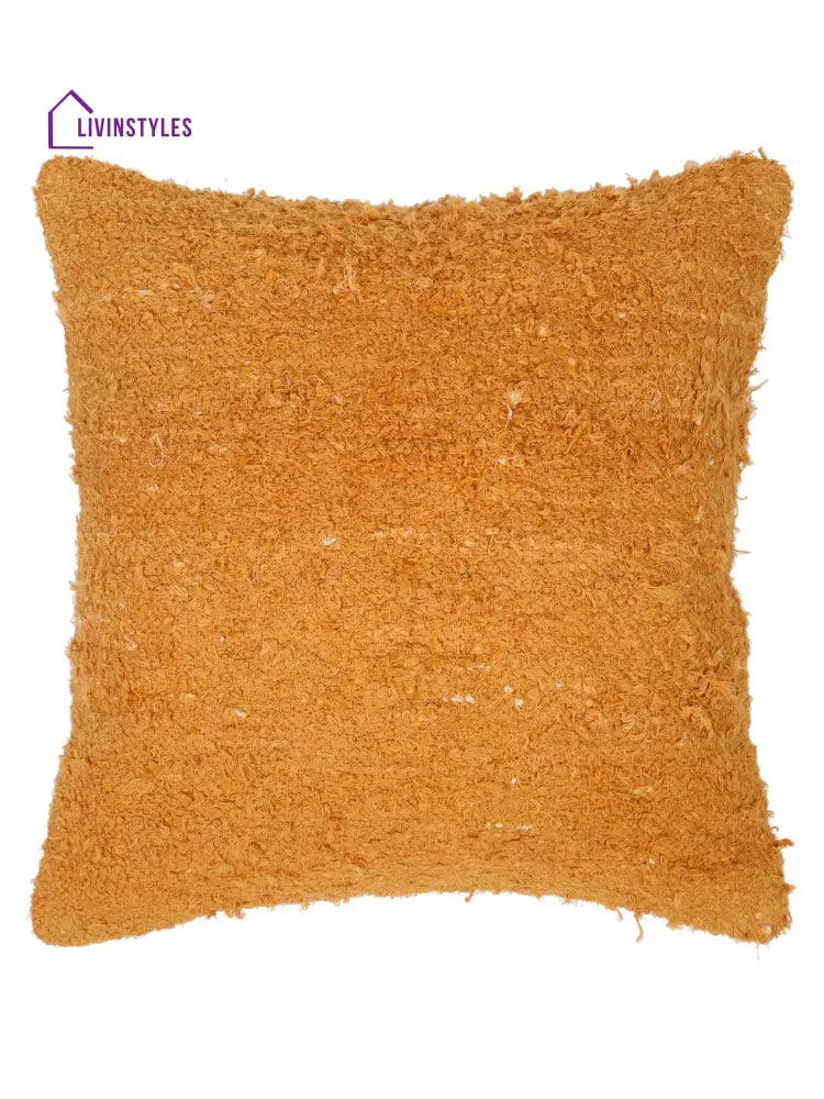 Mustard Color Hand Woven Cotton Cushion Cover Set Of 2 (20X20 Inch)