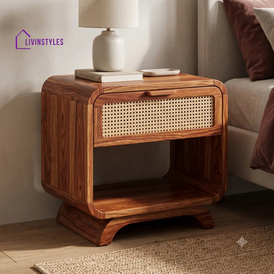 Mwende Premium Wooden Bedside Table | Side Table for Bedroom
