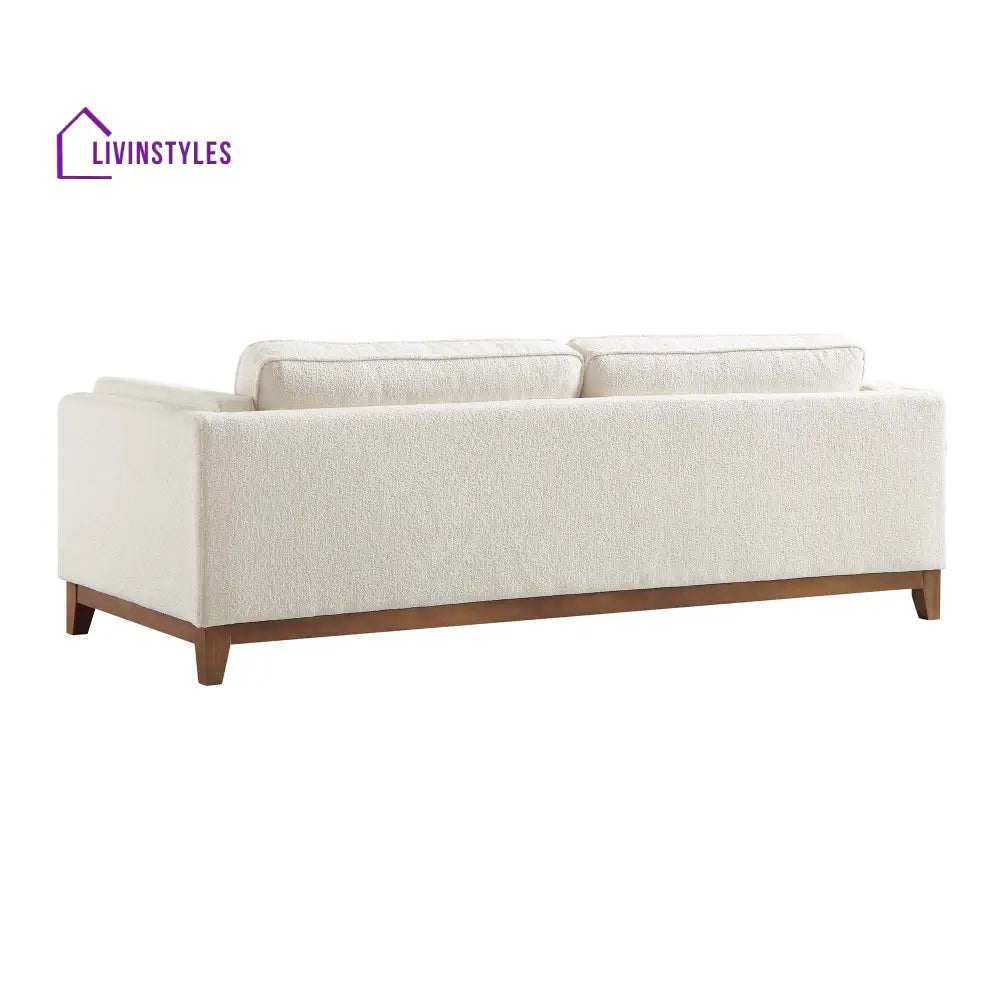 Dipley Beige Boucle Fabric Sofa 3-Seater Sofas
