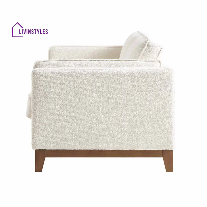 Dipley Beige Boucle Fabric Sofa 3-Seater Sofas