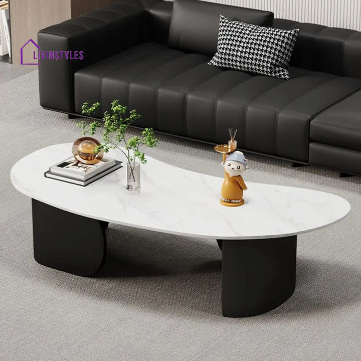 Myra Stainless Steel Coffee Table | Ceramic Composite Marble