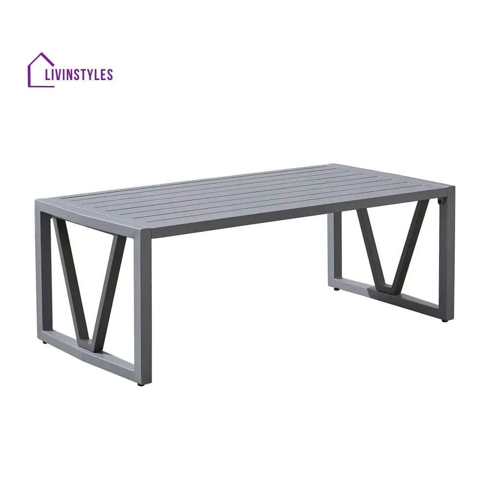 Myriad Outdoor Sofa Set 3 Seater 2 Single seater and 1 Center Table Set (Black + Grey) - Sofa Sets